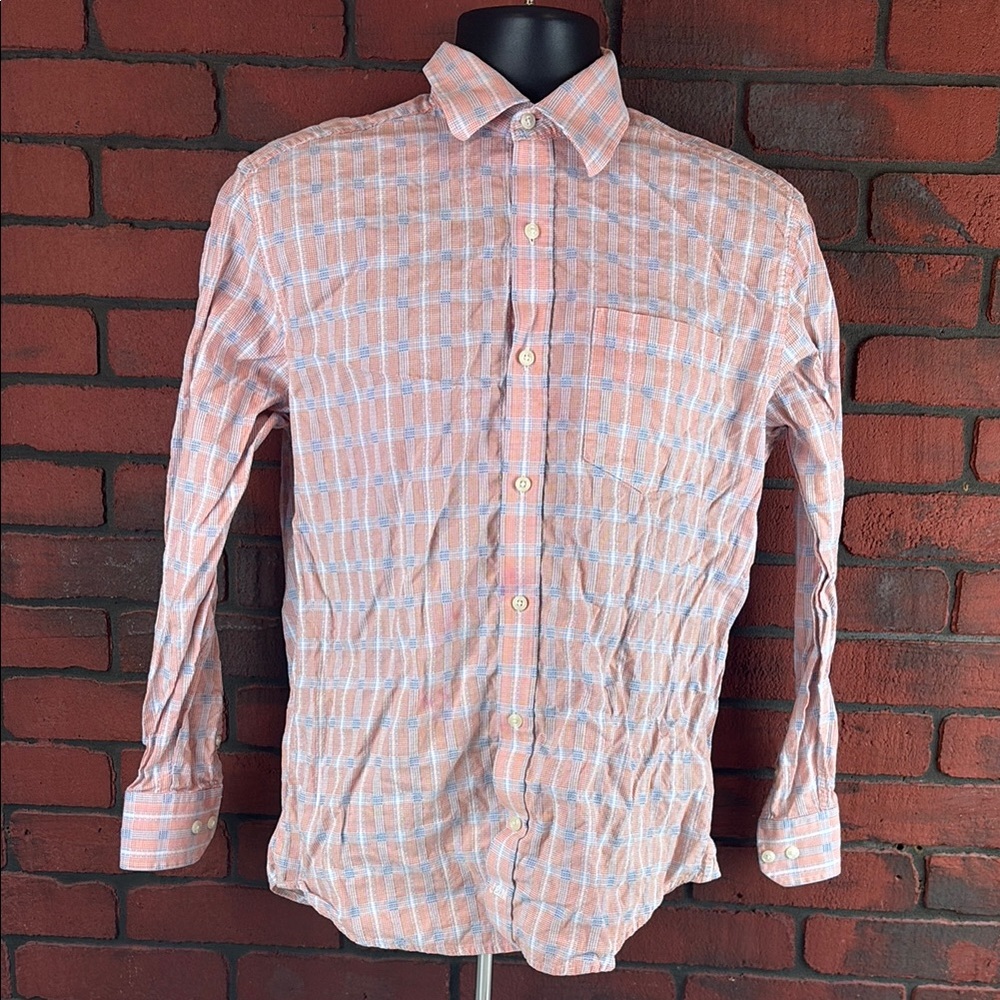 Johnston & Murphy‎ Shirt Mens Medium Checkered Button Up